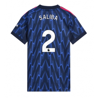 Billige Fotballdrakt Arsenal William Saliba #2 Replika Bortedrakt Dame 2025-26 Kortermet